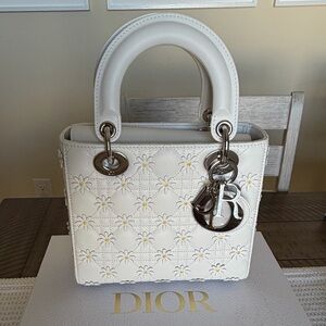 NWT. Limited Edition Small Lady Dior Bag with Strap